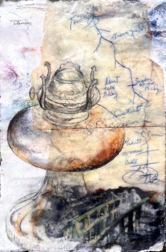 Ephemeral: Memory, encaustic mixed media on paper, 11.25" x 7.75"