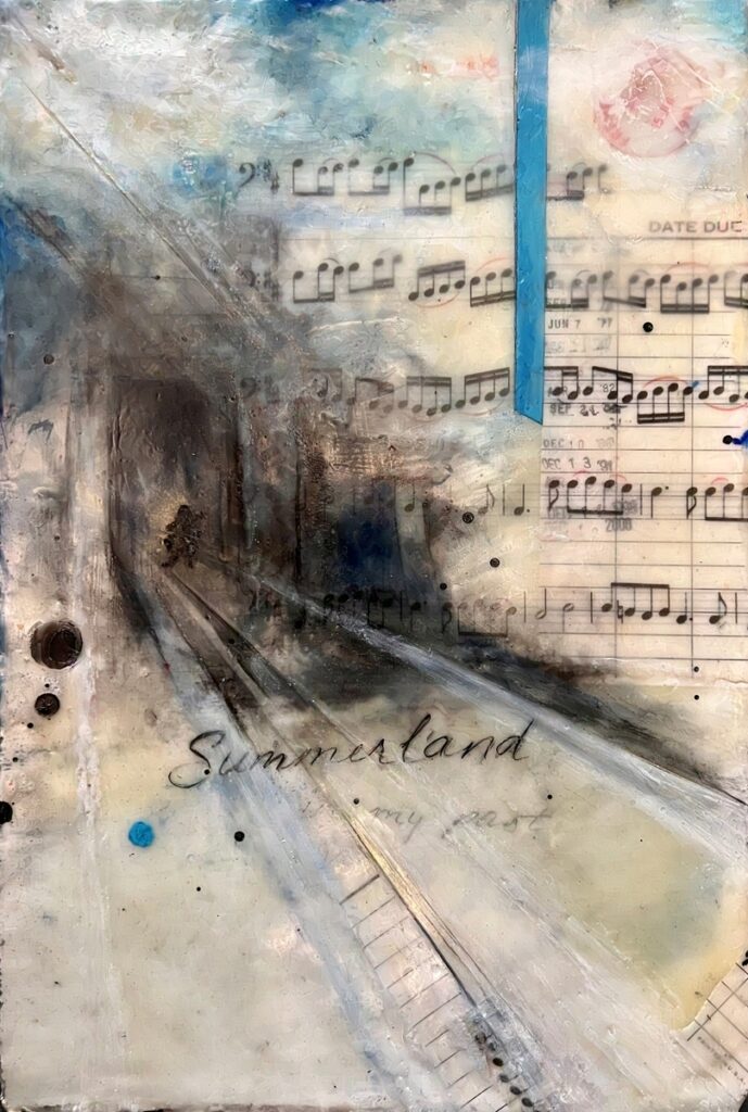 Ephemeral: Friendship, mixed media encaustic on paper, 11.25" x 7.75"