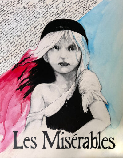 Les Mis Poster (based on Emile Bayard), acrylic and ink on canvas, 24" x 20"