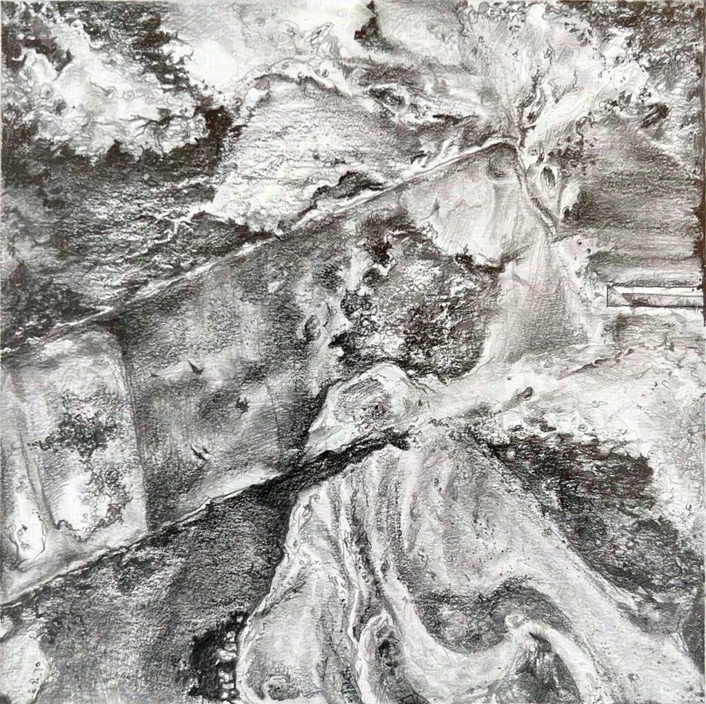 Breakthrough, graphite pencil on paper, 6.5" x 6.5"