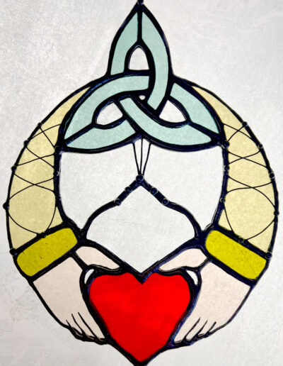 Claddagh, Stained Glass, 13" x 7"