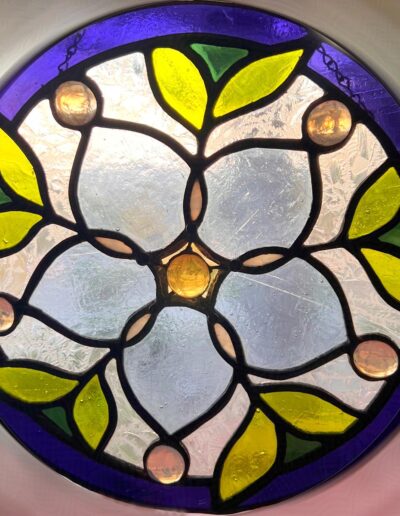 Forget-Me-Not, Stained Glass, 8.25" diameter